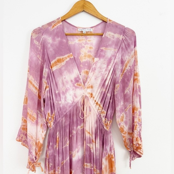 Young Fabulous & Broke Pink Tie Dye Prairie Coastal Maxi Dress Size Medium - Picture 3 of 16